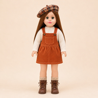 Vêtements pour poupées américaines de 18 pouces, robe à bretelles automne-hiver pour poupée fille