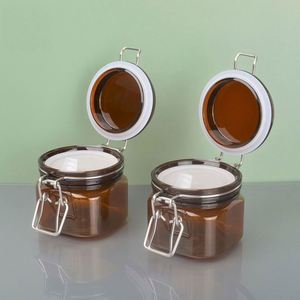 Envase PET Cuadrado Ámbar de 200 ml para Crema Contorno de Ojos, Cuidado de la Piel, Crema Adelgazante, Masajes, Mascarillas, con Tapa de Rosca Sellada - Product Image 2