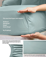 Set Sprei Kain Bambu Embos 2200 Thread Count, Lembut, 90gsm, Ukuran Full, 4 Pcs, Sabanas Para La Cama