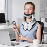 Get Wholesale Quote Medical Inflatable Neck Brace Cervical Support Air Traction Device with Pump for Physical Therapy