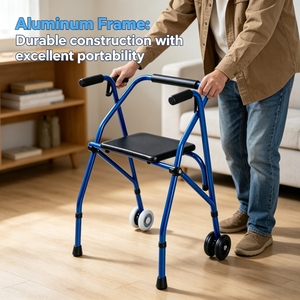 CL810L Brand Simple Two-Wheel Aluminum <strong>Rollator</strong> <strong>Walker</strong> with 100kg Capacity Disc Brake for Rehabilitation Therapy Supplies - Product Image 4