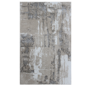 Tapis de bain Mikel 70x120cm en coton recyclé teint en fil, jacquard tissé, couleur écru beige argenté, marque privée, fabriqué en Turquie - Product Image 2