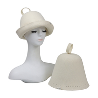 Chapeau de bain unique en laine mérinos douce et réutilisable, respectueux de l'environnement, protection haute température, respirant, pour spa et bien-être