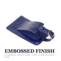 Étiquette de bagage en cuir PU motif crocodile en gros pour voyages