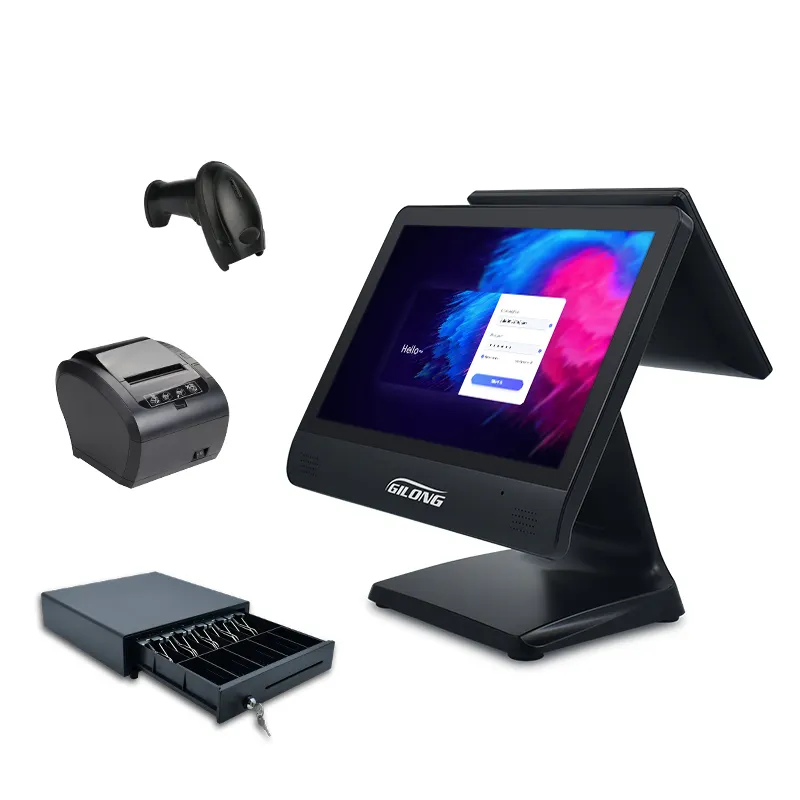 low cost windows i5 touch all in one epos till cash register pos systems