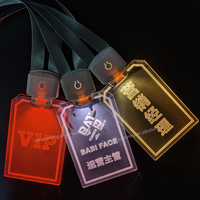 Cordón con Luz LED RGB Personalizado con Logotipo y Nombre de Marca, Porta Identificación Acrílico, para Regalos Promocionales Navideños