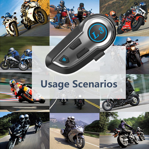 1000mAh Voiture L3 casco intercomunicador auriculares inalámbricos motocicleta intercomunicador inalámbrico auriculares con micrófono extraíble - Product Image 4