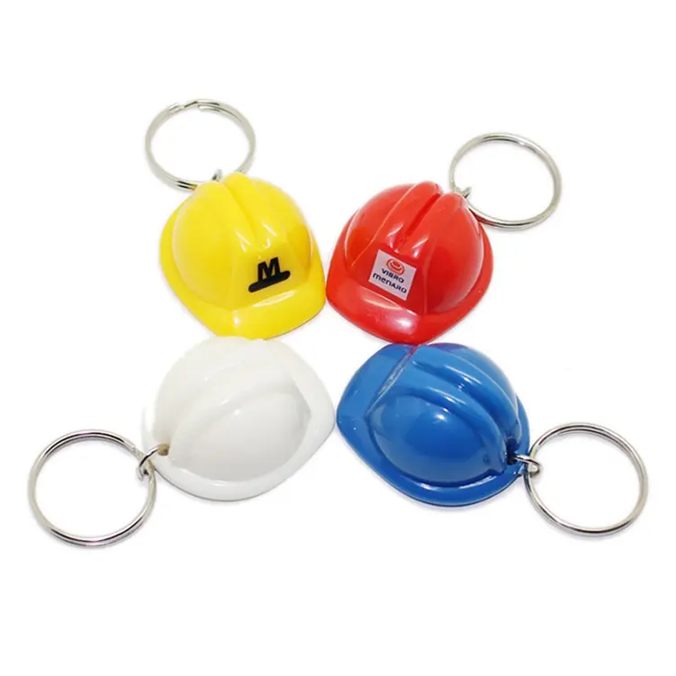 주문 로고를 가진 도매 플라스틱 안전 헬멧 건축 Keychains