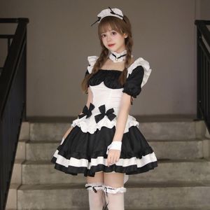 Miracle Nikki Black White Maid Costume Women's Lolita Dress Cosplay Anime Role Play Outfit Polyester Fiber Fall 2022 - Product Image 4