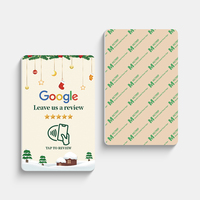Carte NFC PVC programmable sur le thème de Noël, 13,56 MHz, avec code QR personnalisé pour le partage sans contact sur les réseaux sociaux