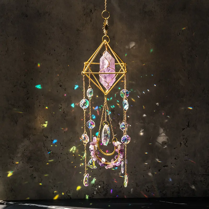 Honneur de cristal moderne minimaliste carillons éoliens exquis décoration de la maison pendentifs rêveur cristal carillon éolien artisanat