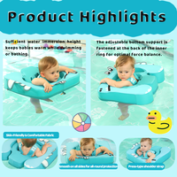 WaterDream Siège de bain non gonflable pour bébé, flotteur de piscine en PVC et mousse EPE, bouée de sécurité pour enfants, aide à la natation, utilisable en piscine et pour le bain de bébé