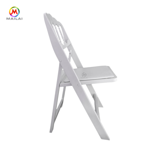 Chaises pliantes blanches en résine pp plastique, 4 pièces, chaises pour mariage et événement, vente en gros - Product Image 3