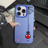 Q-Version Spider-Man Shell pour Apple 16 Plus 15 Couleur Argent Couverture Mignon Simple 13pm 7 Plus Creative Cartoon INS Mobile Phone