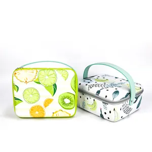 Insulated Cooler Tote Bag For Picnic Lunch Tableware Set Hard EVA Insulated Lunch Bag