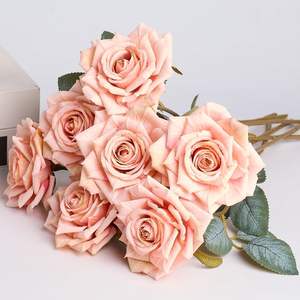 Fleurs artificielles hydratantes au toucher réel, roses décoratives pour mariage, bouquet de roses blanches en latex, fleurs au toucher réel - Product Image 1