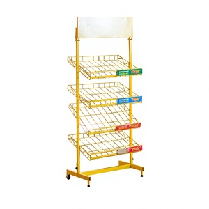 Étagère de présentation de collations à un seul niveau ADONG |   Impression de logo sur support métallique avec revêtement en poudre |   Supermarché indépendant à service rapide - Product Image 1