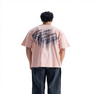 Camiseta de algodón extragrande para hombre Otr, cómoda, 320g, manga corta, cuello redondo, corte regular, tejido jersey - Product Image 1