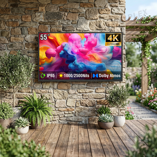 55 Inch LED IP65 Outdoor 4K UHD TV 1000/2500 Nits Sunlight Visible Smart WebOS Wi-Fi Dolby Sound 60Hz