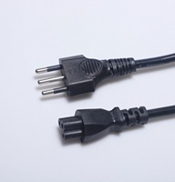 Cable de Alimentación Estándar Italiano de 3 Puntas a C5, Cable de Alimentación de Cobre Puro de 10 A y 250 V CA para Computadora Portátil, Adaptador de Corriente de 1,5 M
