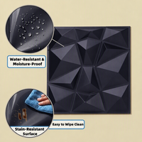 Panneaux muraux 3D en PVC noir personnalisés, imperméables, texturés en diamant, faciles à installer pour la maison, l'hôtel, le bureau