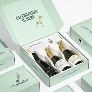 Caja de Embalaje de Cartón Corrugado Tipo B y E para Bebidas de Champán, Personalizable para Comercio Electrónico, Plegable, Venta al Por Mayor - Product Image 1