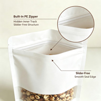 Sacs refermables personnalisés en PE et nylon recyclables avec fenêtre et fermeture éclair, de qualité alimentaire, pour bonbons, thé et café