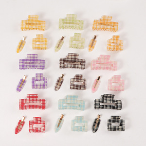 Goreisi đồ trang sức kẻ sọc Acrylic Châu Âu Mỹ phong cách cao cấp cảm giác Claw Clip thời trang <span class=keywords><strong>bangs</strong></span> cá mập Cô Gái Tóc Phụ Kiện Đảng - Product Image 1