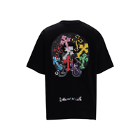 Camiseta de Manga Corta para Hombre, Estilo Hip Hop, de Secado Rápido, Ecológica, con Estampado Digital de Corazones Cromados, Tejido de Punto Holgado, Alto Gramaje 240g