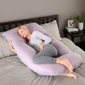 Oreiller de corps en velours personnalisé en forme de <span class=keywords><strong>J</strong></span> Massage de refroidissement à mémoire de forme Support de maternité chauffant gonflable jetable pour portable - Product Image 1