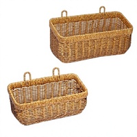 Panier de rangement mural en jacinthe d'eau tressée, fait main, pour la maison, la cuisine et la salle de bain (vente en gros)