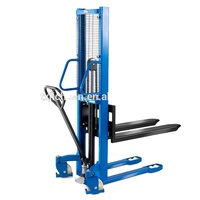 Apilador Manual de Palets de 1500 kg, Carretilla Elevadora Hidráulica con Motor AC, Transpaleta para Terrenos Difíciles