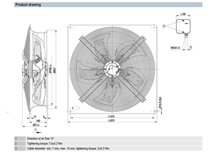 Ventilateur axial AC robuste de 800 mm ebm-papst W6D800-DD01-02 pour systèmes de ventilation industrielle et de refroidissement HVAC et tours de refroidissement - Product Image 2