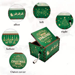 Carillon Natalizio Girevole in Legno Ecologico con Manovella, Personalizzabile con Logo, Consegna Rapida, Disponibile in Magazzino - Product Image 5