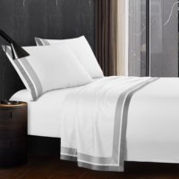 Ensemble de linge de lit en coton égyptien 300TC pour hôtel drap de lit king size ensemble de literie en coton de luxe