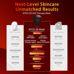 EYCO Máscara de Terapia de Luz LED con Diseño 3D, Máscara de Belleza Facial con Luz Roja PARA EL Acné, Terapia de Luz LED Inalámbrica - Product Image 4