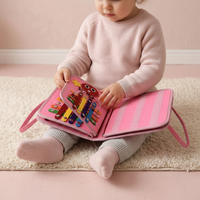 Livre d'activités personnalisable en feutre doux, livre silencieux, livre Montessori pour bébés, apprentissage précoce, livre sensoriel avec autocollants magiques, jouets pour enfants, tout-petits