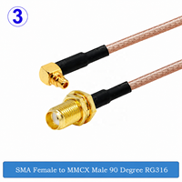 Câble connecteur d'antenne FPV RG-316 MMCX mâle/femelle vers SMA mâle/femelle, câble de raccordement RG316, rallonge coaxiale RF