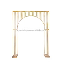 K26 Décorations de table de mariage modernes et durables de haute qualité, arche en métal doré de 90 cm avec support à fleurs pour accessoires de dîner aux chandelles
