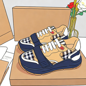 Factory wholesale fashionable sport <b>shoes</b> with checkered stripes design retro casual <b>shoes</b> thick-soled tennis <b>shoes</b> in stock now - Product Image 4