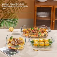 MIXWARES Plat à four et plateau de cuisson en verre antiadhésif en borosilicate, compatible four et micro-ondes, pour la cuisine domestique