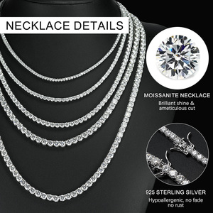 Collier Tennis Hip Hop Unisexe de Luxe en Moissanite Goldleaf 2/3/4/5/6/6.5mm, Chaîne Givrée en Argent Sterling 925 Certifiée IGI - Product Image 5