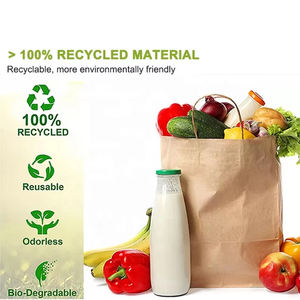 Bolsas de <span class=keywords><strong>Papel</strong></span> <span class=keywords><strong>Kraft</strong></span> y <span class=keywords><strong>Papel</strong></span> Reciclado Ecológicas con Asas de Cordón de <span class=keywords><strong>Papel</strong></span> Trenzado para Comida para Llevar, Compras, Tamaños y Colores Personalizables - Product Image 3