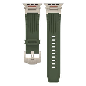 Factory Wholesale New <b>Silicone</b> <b>Waterproof</b> Watch Strap for Apple Watch ultra 49mm SE 44mm S1-9 Stainless Steel Buckle Watch Band - Product Image 6