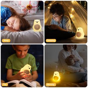Noyaux nouvel ours <span class=keywords><strong>polaire</strong></span> blanc bruit Machine tapotant lampe veilleuse <span class=keywords><strong>aide</strong></span> au sommeil apaisant sons enregistrement - Product Image 6