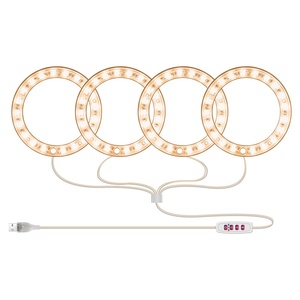 Lámpara LED para Cultivo <span class=keywords><strong>de</strong></span> <span class=keywords><strong>Plantas</strong></span> Angel Ring, USB 5V, Espectro Completo con Temporizador con Cable, para Suculentas <span class=keywords><strong>de</strong></span> Interior, Plántulas, Jardinería en el Hogar - Product Image 1