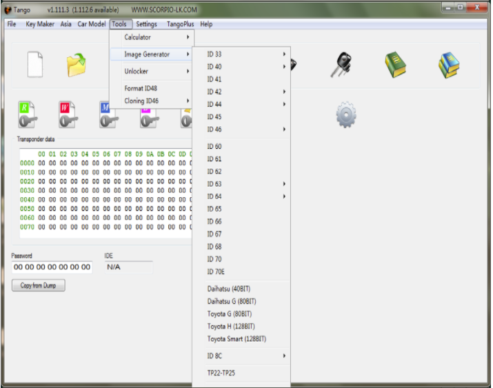 Programmeur principal de TANGO d'oem pour la clé complète d'obdii du logiciel V1.113 de voitures