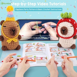 2025 Producto Nueva edición Adultos Niños <span class=keywords><strong>Principiantes</strong></span> Animales de peluche Marrón Beige Capybara <span class=keywords><strong>Amigurumi</strong></span> Kit de ganchillo de punto - Product Image 4