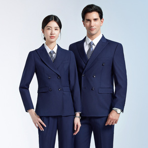 Unisex Business Suit Set Double-breasted Anti-Wrinkle Worsted Fabric For Professional Workwear Adults - Product Image 2