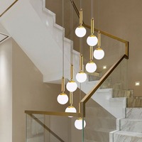 Lustre rotatif minimaliste moderne nordique plafonnier Duplex pour hôtel Loft appartement Villa escalier ouvert-lampes suspendues